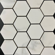 3" Juno White Hexagon